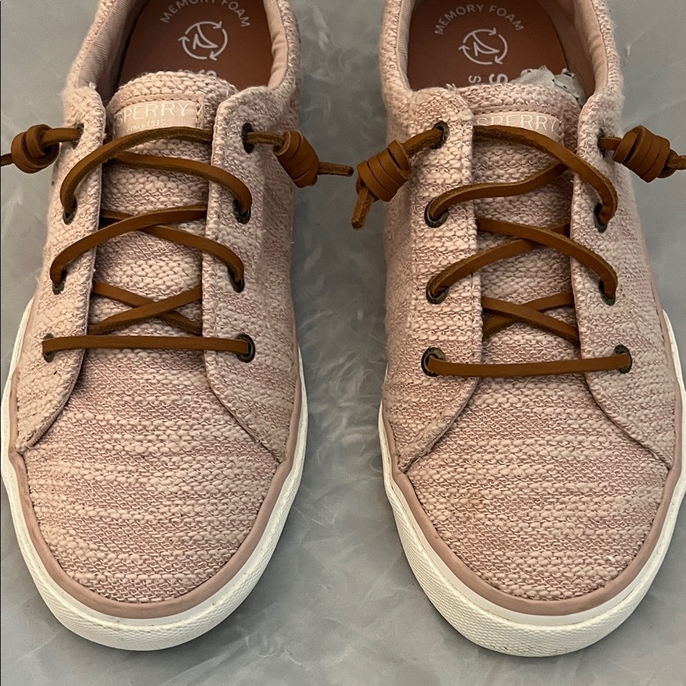 Sperry Women's Pier Wave Blush Pink Canvas Upper Slip On Sneakers - Size 9.5 - Picture 6 of 12